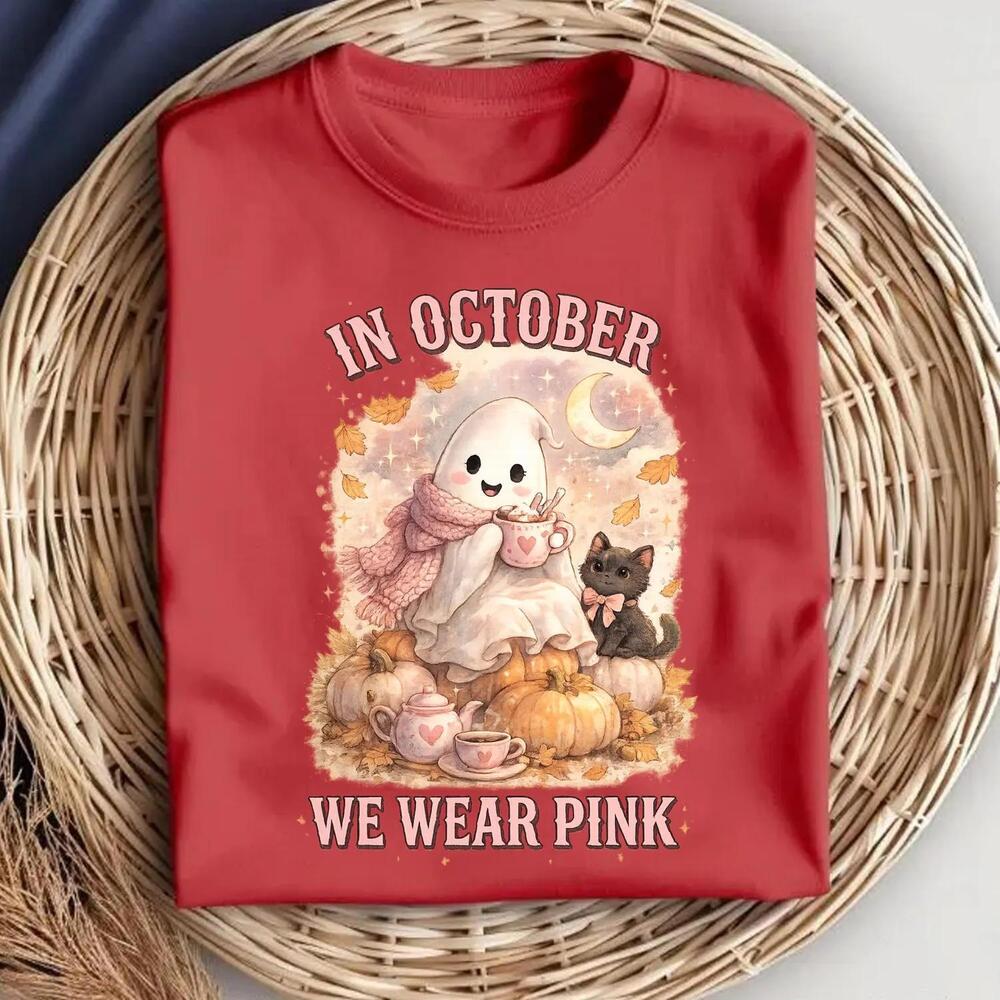 Ribbon Shirt In October We Wear T-Shirt, Awareness Gift